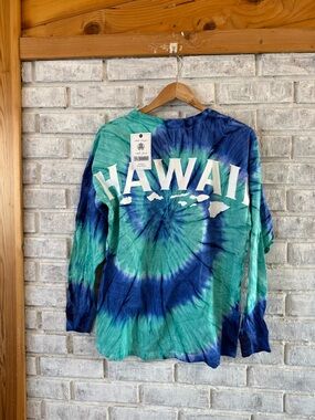 Vibtage nwtHawaii Tie-Dye Long Sleeve Tee - Blue & Teal